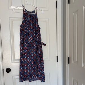 41 Hawthorn Navy and Red Patterned Dress